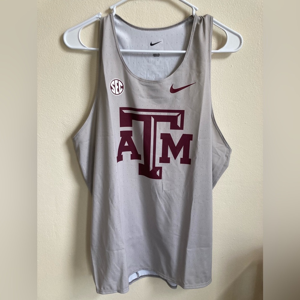Nike Texas A&M Aggies Track & Field Singlet White Men’s Size M  DA4947-050 NEW